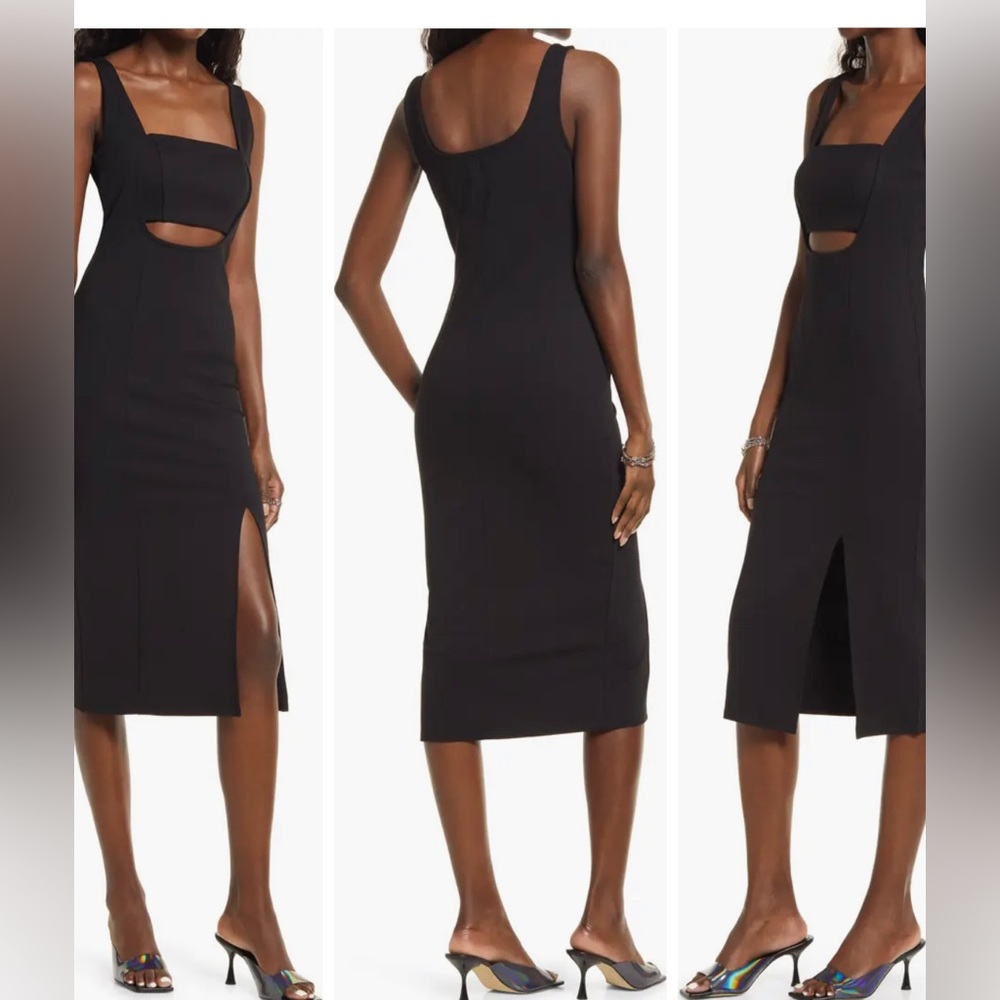 Sleeveless knit cutout dress
